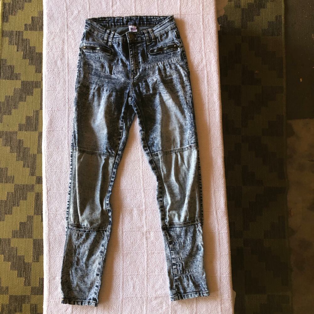 80s Style Patchwork Acid Wash High Waist Blue Jeans U Jeans LA‎ Women’s Size 9